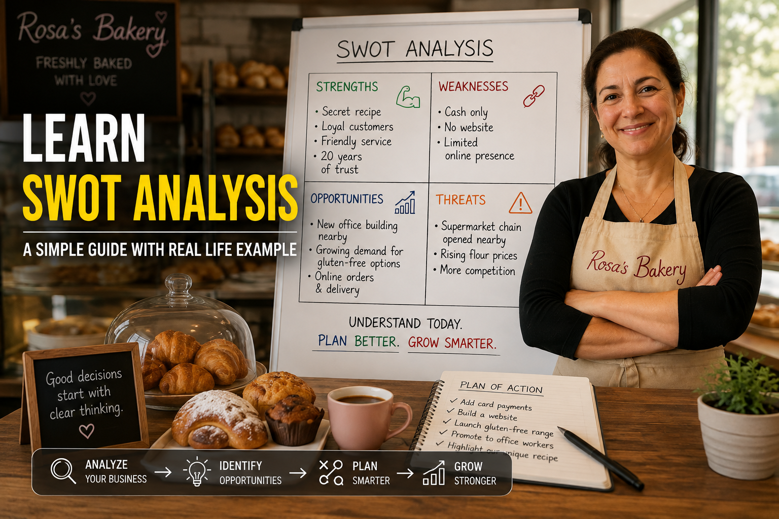 SWOT Analysis Depiction Image; Rosa's Bakery